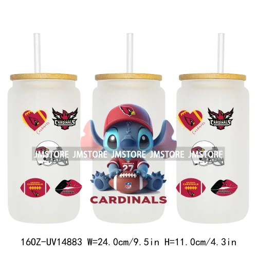 Cute Cartoon Sport Team Game Day 16OZ UV DTF Cup Wraps Ready To Apply Waterproof Transfer Stickers For Libbey Glass Can Tumbler