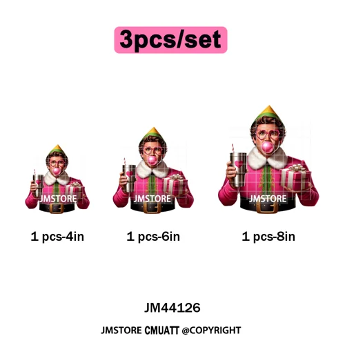 Funny Christmas Movie Quotes Cartoon Characters Santa Iron on Washable DTF Heat Transfer Stickers Ready to Press for Sweatshirts