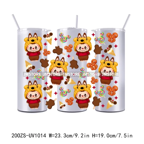 Cute Monster Doll Cartoon Character 20OZ Skinny Tumbler Wrap Ready To Apply UV DTF Transfer Stickers Durable Prints For Tumbler