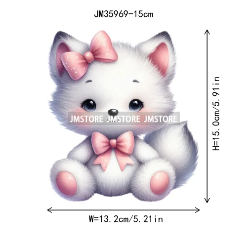 15cm 5.9in Creative Bow Sheep Tiger Animal Iron On Heat Transfer Sticker For Clothes Printed Thermal Washable T-Shirt Applique