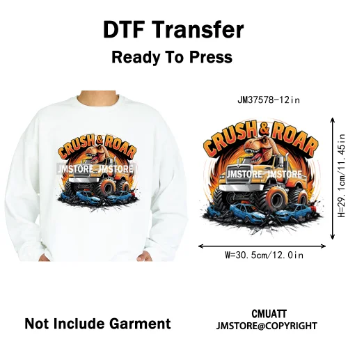 12in Street Heat Urban Chill Streetwear Man Hip Hop Animal Iron on DTF Thermal Transfer Stickers Ready to Press for Clothes Bags