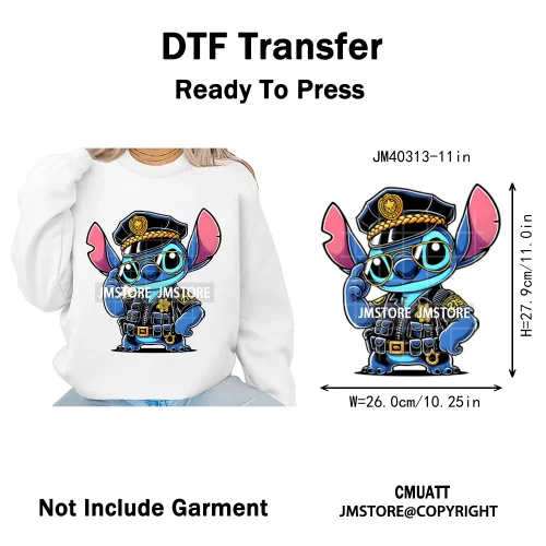 Funny Cartoon Playing Kids Love Character Thermal Printing Iron on DTF Washable Transfers Stickers Ready to Press for T-shirts