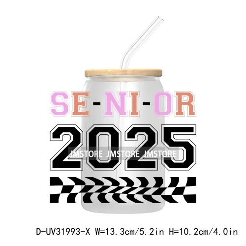 Coquette Bow Senior 2025 Western Grad Squad UV DTF Transfer Stickers Decals For Libbey Cold Cups Mugs Tumbler Waterproof Logo