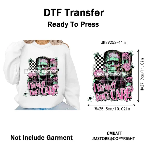 Trendy Margaritas Scary Movie Halloween Monsters Season Iron on DTF Washable Heat Transfers Stickers Ready to Press for Hoodies
