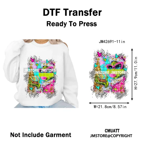 Holly Jolly Cute Cartoon Character Christmas Santa Tis The Season Iron on DTF Heat Transfers Stickers Ready to Press for Garment