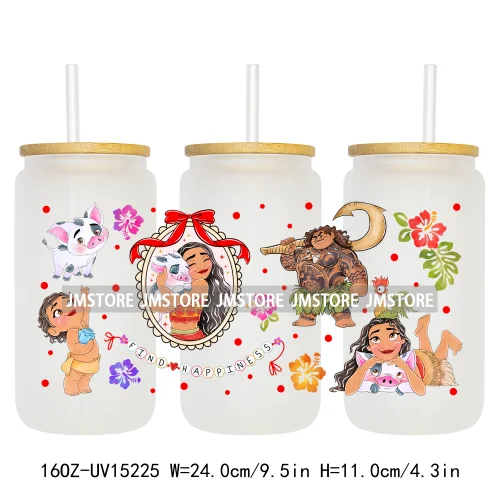 Princess Cartoon Magical Mirror Bow UV DTF Stickers Ready to Transfer Cup Wrap Custom Labels For Libbey Can Glass Tumblers Mugs