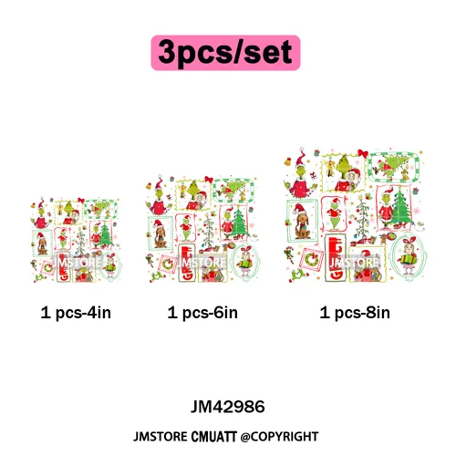 Very Merry Christmas Party Cartoon Princess Kids Friends Winter Gifts Iron on DTF Transfers Stickers Ready to Press for Textiles