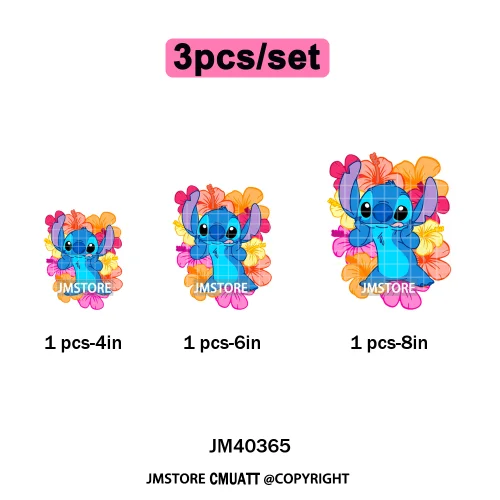 Aloha Flower Summer Vibes Cartoon Animal Vacation Life Designs Iron on DTF Washable Transfers Sticker Ready to Press for Clothes