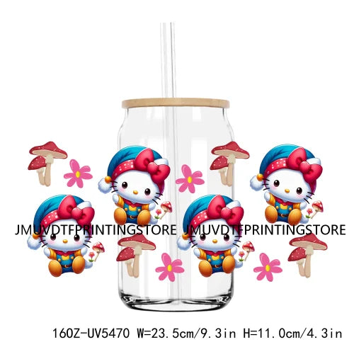 Cartoon Mouse Couple Playing Baseball UV DTF Sticker For 16OZ Libbey Glass Cup Can Wrap Transfer Stickers Custom Labels DIY Logo