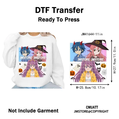 Stay Spooky Ghost Halloween Cartoon Hunters Kpop Band Group Iron on DTF Washable Transfers Stickers Ready to Press for Clothing