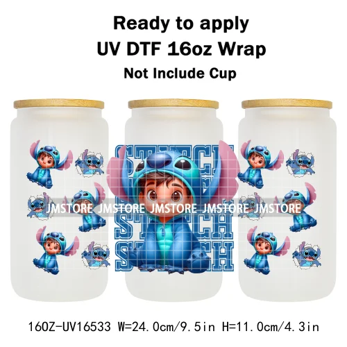 Toy Cartoon Movie Character UV DTF Wraps Transfer Sticker Selfadhesive Waterproof High Quality For 16OZ Libbey Glass Can Tumbler