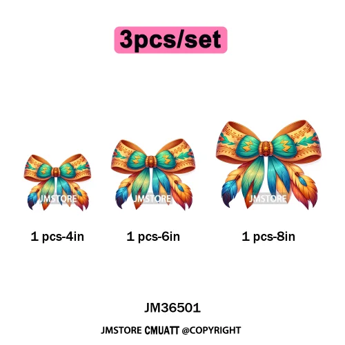 Colorful Princess Vibes Coquette Girly Kids Pastel Bows Printed Decals Iron on DTF Transfer Stickers Ready to Press for Clothes