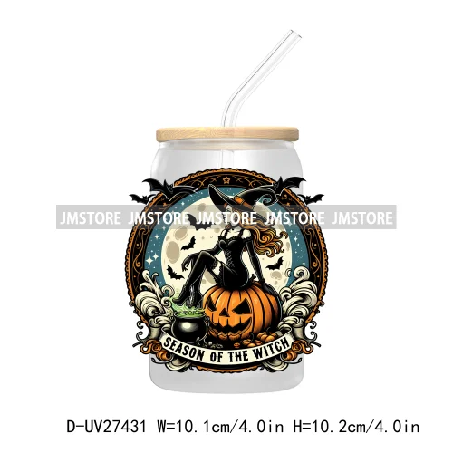 Cute Bougie Ghost Boo Halloween UV DTF Transfer Stickers Decals For Libbey Cold Cup Mug Tumbler High Quality Fall Pumpkin Season