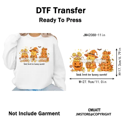 Movie Cartoon Character Coquette Kids Love Girly Halloween Iron on DTF Washable Transfers Stickers Ready to Press for Clothing