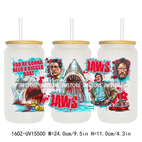 Horror Halloween Killer Friends UV DTF Wraps Transfer Sticker Waterproof Custom High Quality For 16OZ Libbey Glass Can Tumbler