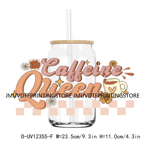 Small Business Owner UV DTF Sticker For 16OZ Libbey Glass Cup Can Coffee Mother Hustler Wrap Transfers Stickers Custom DIY Logo