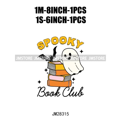 Howdy Halloween Spooky Book Lover Club Boo Jee Designs Ghosting You For Books Coffee Iron On DTF Transfers Stickers For Hoodies