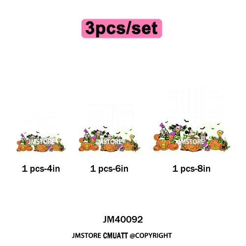 Happy Halloween Season Pumpkin Skull Cartoon Character Girly Evil Queen Iron on DTF Transfer Stickers Ready to Press for Textile