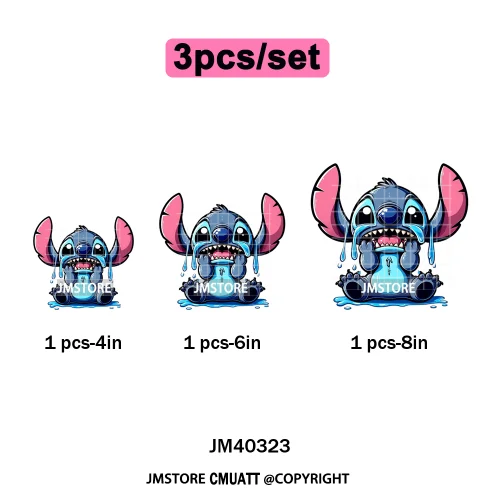 Funny Cartoon Playing Kids Love Character Thermal Printing Iron on DTF Washable Transfers Stickers Ready to Press for T-shirts