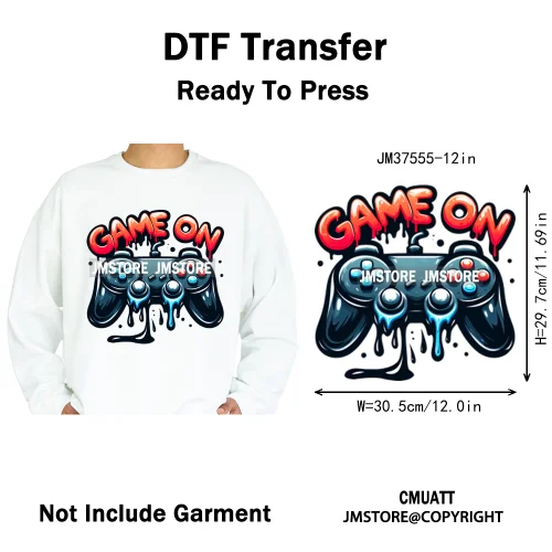 12in Street Heat Urban Chill Streetwear Man Hip Hop Animal Iron on DTF Thermal Transfer Stickers Ready to Press for Clothes Bags