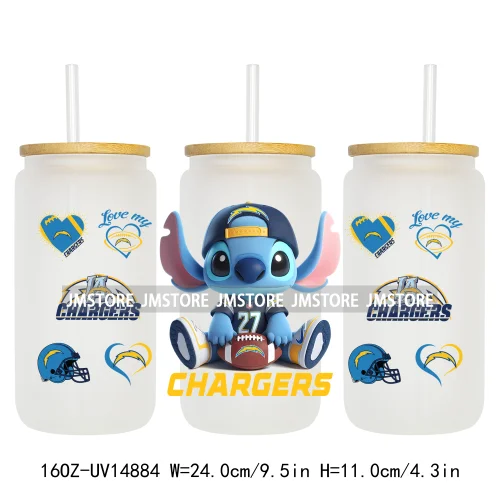 Cute Cartoon Sport Team Game Day 16OZ UV DTF Cup Wraps Ready To Apply Waterproof Transfer Stickers For Libbey Glass Can Tumbler