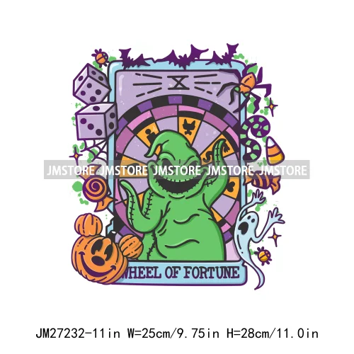 Cartoon Halloween Season Let's Go Ghouls Burn Sage Not Witches Spooky Vibes DTF Iron On Heat Press Transfer Stickers For Clothes