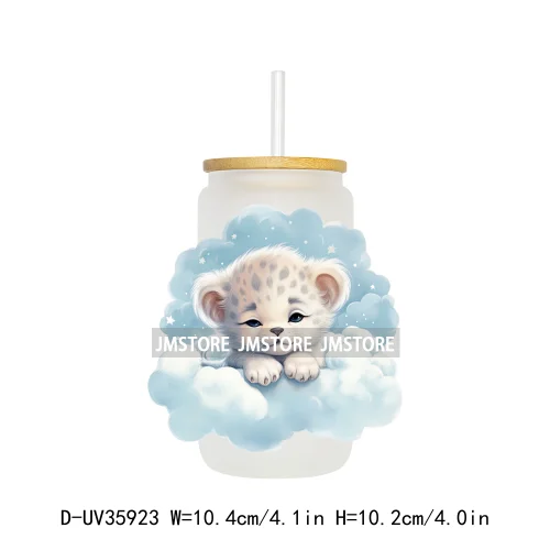 Dreamy Sleeping Baby Animals UV Sticker Decals For Libbey Cold Cups Mugs Tumbler Transfer Stickers Waterproof Top Quality Prints