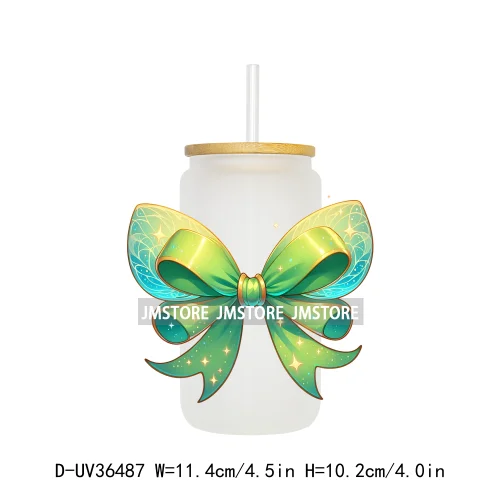 Princess Coquette Bow Cartoon Magical Kingdom UV Sticker Decals For Libbey Cold Cups Mugs Tumbler Waterproof Transfer Stickers