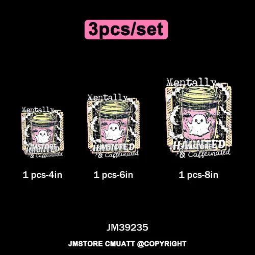 Funny Cute Ghost Preppy Spooky Season Sarcastic Halloween Iron on DTF Washable Transfers Stickers Ready to Press for T-shirts