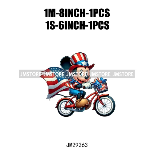 Washable Cartoon Animal 4th Of July Independence Day Freedom Iron On DTF Transfers Stickers Ready To Press For Clothing