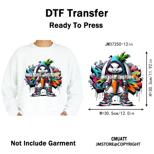 12in Cool Jungle King Beats Graffiti Hip Hop Animals Lover Iron on DTF Thermal Transfers Stickers Ready to Press for T-shirts