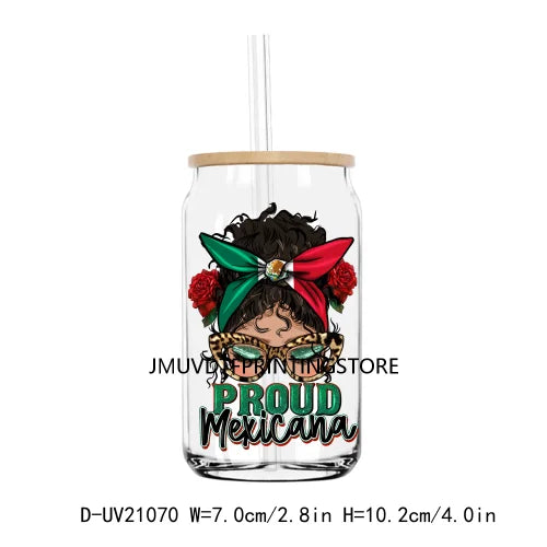 Mexican Latina Mama Chicano Cartoon Girls UV DTF Transfer Stickers Decals For Libbey Cold Cups Mugs Tumbler Waterproof DIY Logo