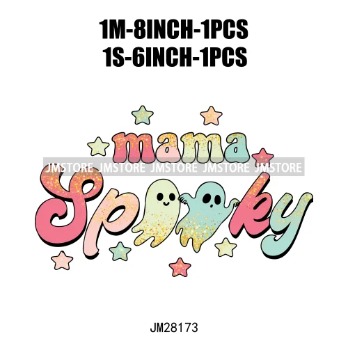 Cute Mama Babe Stay Spooky Let's Go Ghouls Halloween Season Designs DTF Iron On Transfers Stickers Ready To Press For Clothes