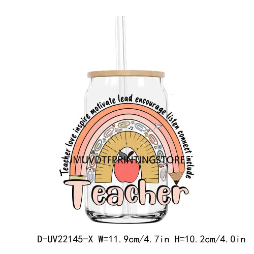 Teach Compassion Kindness Confidence UV DTF Transfers Stickers Decals For Libbey Cold Cups Mugs Tumbler Waterproof DIY Craft