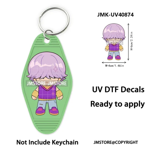 Kpop Hunters Movie Boy Band Girl Dinner UV DTF Motel Keychain Wraps Ready To Apply Waterproof High Quality Hotel Keychain Decals