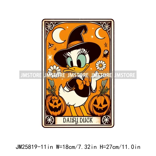 Cute Cartoon Animal Princess Characters Halloween Tarot Cards DTF Iron On Transfers Stickers Ready To Press For T-shirt Bags