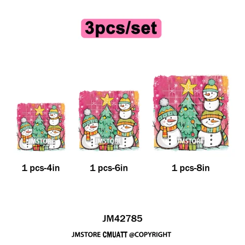 Preppy Brushstroke Gingerbread Santa Bow Tree Merry Christmas Girly Iron on DTF Transfers Stickers Ready to Press for T-shirts