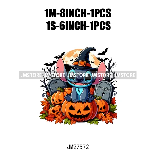 Cartoon Halloween Spooky Season Pumpkin Rip Gravestone Skull DTF Iron On Transfers Stickers Printing Ready To Press For Clothing