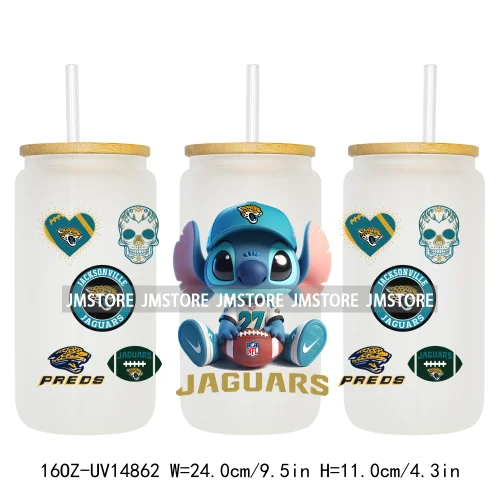 Cute Cartoon Sport Team Game Day 16OZ UV DTF Cup Wraps Ready To Apply Waterproof Transfer Stickers For Libbey Glass Can Tumbler
