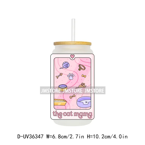 Coquette Iced Coffee Positive Quotes UV DTF Transfer Stickers Decals Ready To Apply Waterproof For 16OZ Libbey Glass Can Cup Mug