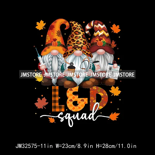 Labor And Delivery Thankful Turkey Thanksgiving Fall Nurse Gobble Squad Iron On DTF Transfer Stickers Ready To Press For Clothes