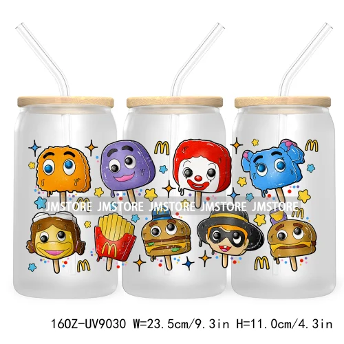 Horror Ice Cream Halloween Popsicles 16OZ UV DTF Cup Wrap Transfer Stickers Custom Labels Waterproof Logo For Libbey Glass Can