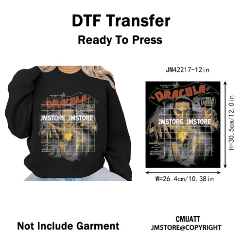 Cool Halftone Horror Killer Characters Scary Halloween Vibes Iron on DTF Washable Transfers Stickers Ready to Press for Clothes