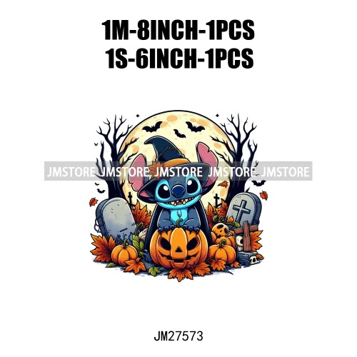 Cartoon Halloween Spooky Season Pumpkin Rip Gravestone Skull DTF Iron On Transfers Stickers Printing Ready To Press For Clothing