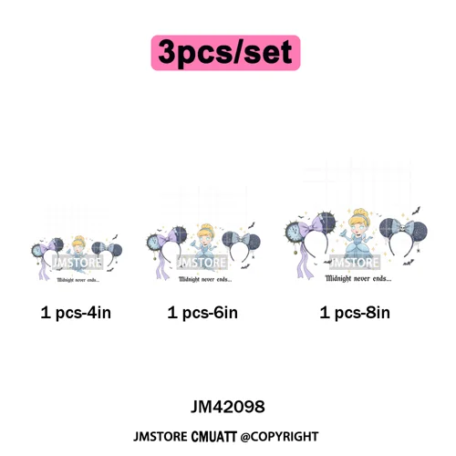 Movie Cartoon Character Coquette Kids Love Girly Halloween Iron on DTF Washable Transfers Stickers Ready to Press for Clothing