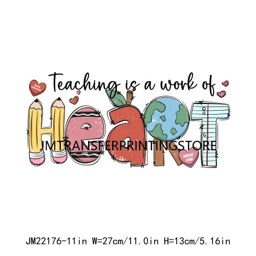 In My Teacher Era Teach Love Watch Logos Teacher Word Teaching Fills My Heart Teacher's Day DTF Transfer Stickers For Hoodies