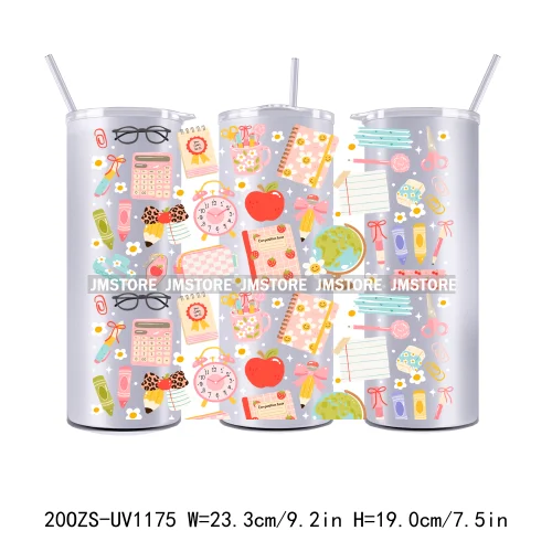 Floral Fruit Bookish Affirmation 20OZ Tumbler Wraps Ready To Ship UV DTF Transfer Stickers Waterproof Prints For Skinny Tumbler