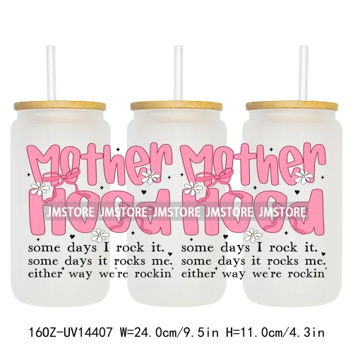 Retro Mama Coquette Bow UV DTF Stickers Ready to Transfer Cup Wrap Custom Labels DIY Craft For Libbey Can Glass Tumblers Mugs