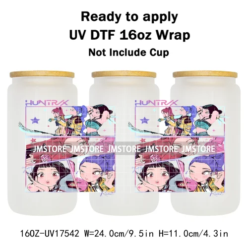 Demon Hunters Movie Kpop Lover Gift Anime Fan UV DTF Stickers Ready To Transfer Cup Wrap Custom DIY Craft For Libbey Can Glass