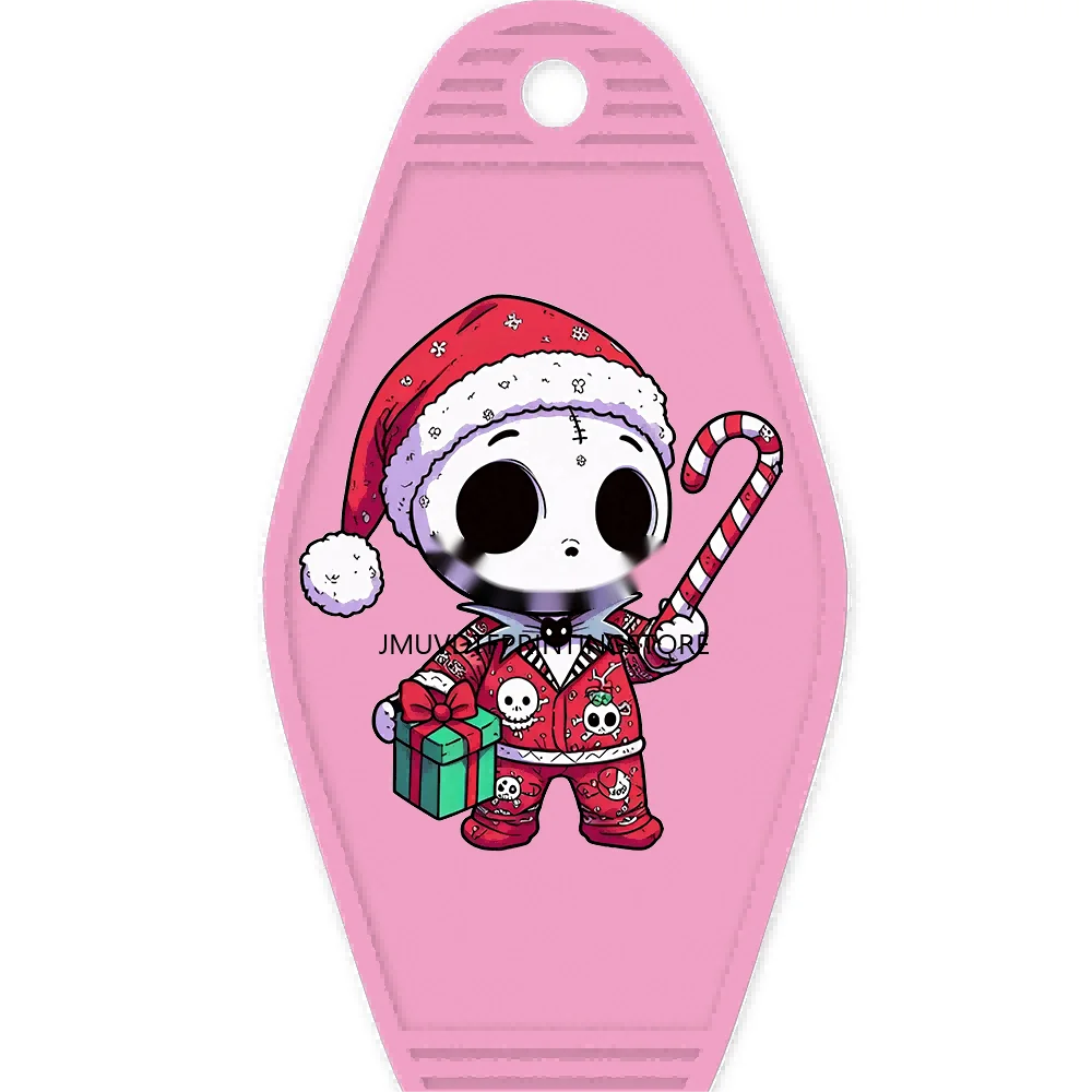 Christmas Cute Baby Green Guy With Santa Hat Gifts High Quality WaterProof UV DTF Sticker For Motel Hotel Keychain